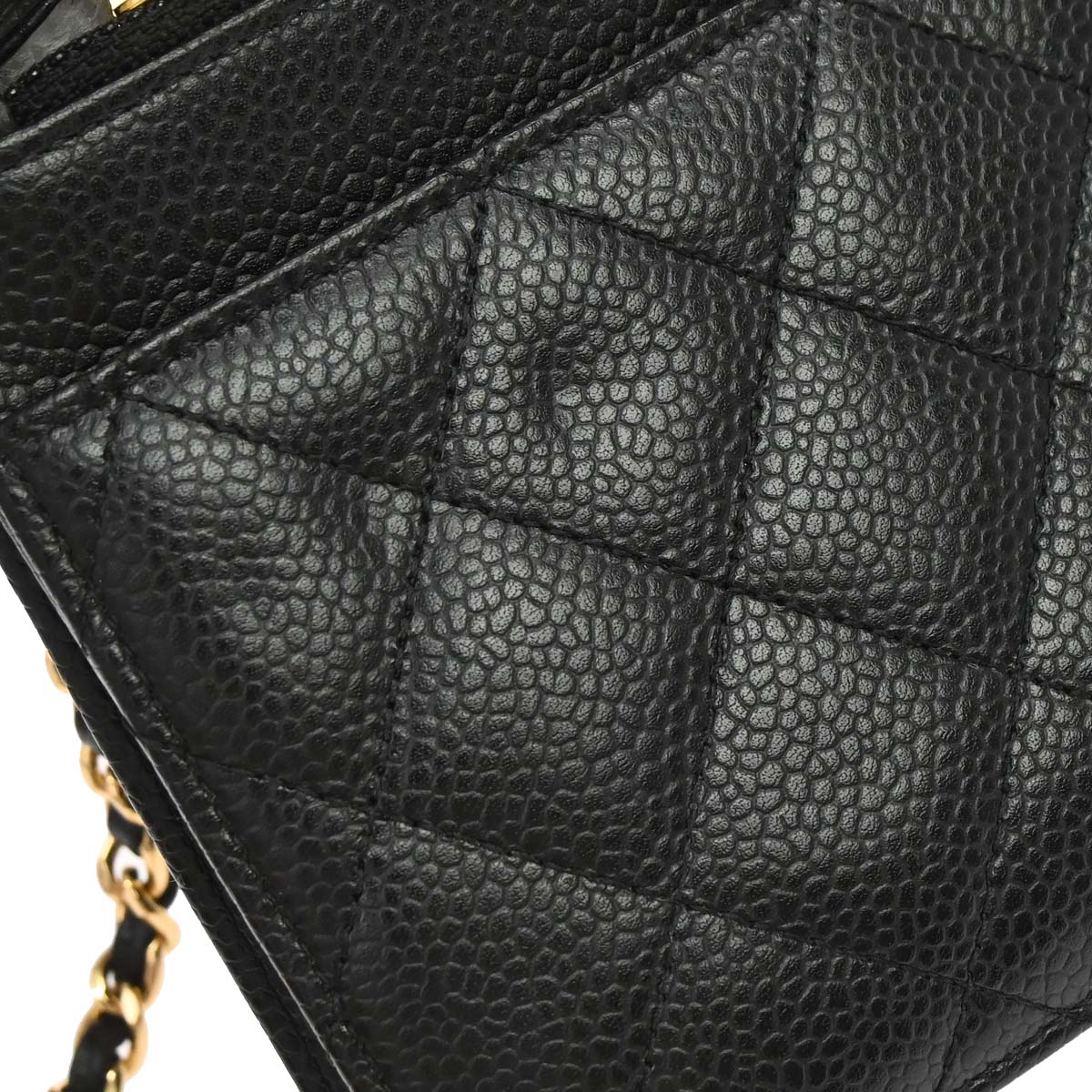 Chanel Black Caviar Skin Classic WOC Wallet on Chain Bag
