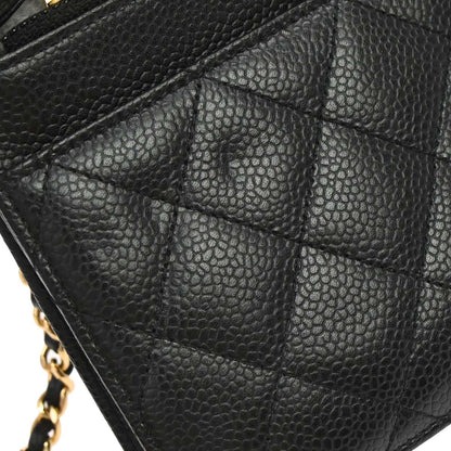 Chanel Black Caviar Skin Classic WOC Wallet on Chain Bag