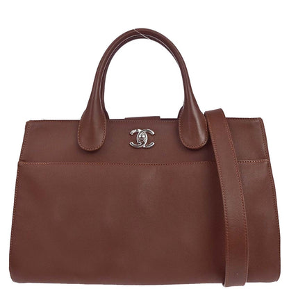Chanel 2015-2016 Brown Caviar Skin Executive Cerf 2way Shoulder Tote Bag