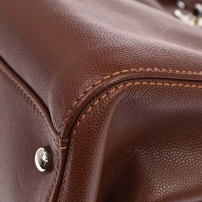 Chanel 2015-2016 Brown Caviar Skin Executive Cerf 2way Shoulder Tote Bag