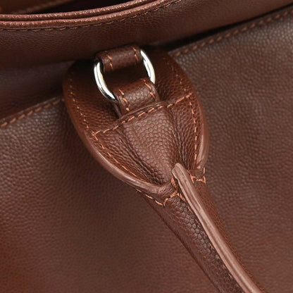 Chanel 2015-2016 Brown Caviar Skin Executive Cerf 2way Shoulder Tote Bag