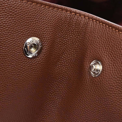 Chanel 2015-2016 Brown Caviar Skin Executive Cerf 2way Shoulder Tote Bag