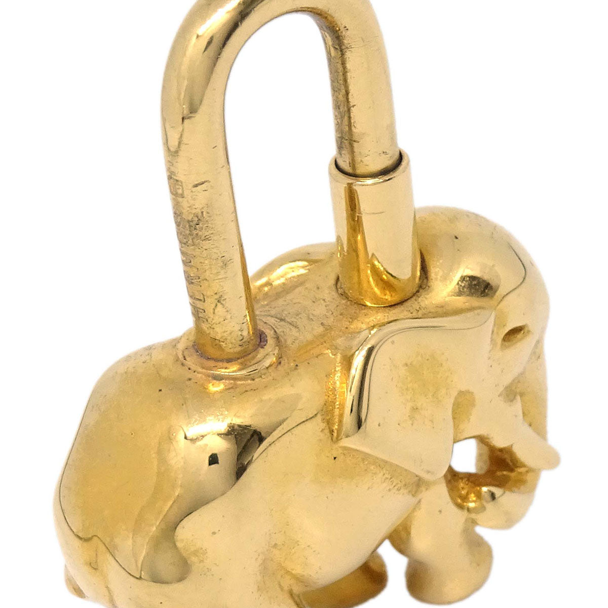 Hermes 1988 Elephant Cadena Gold Small Good