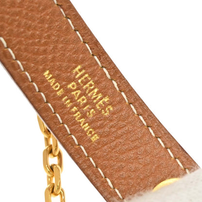 Hermes Gold Courchevel Nomad Key Chain Glove Holder Clip Small Good