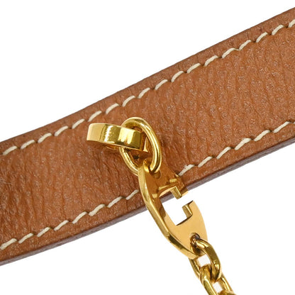Hermes Gold Courchevel Nomad Key Chain Glove Holder Clip Small Good