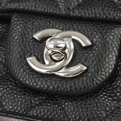 Chanel 2014-2015 Black Caviar Skin Mini Classic Square Flap Shoulder Bag 17