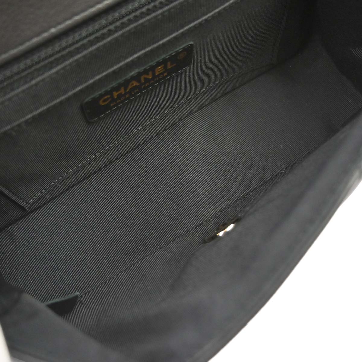 Chanel Black Lambskin Chevron Turnlock Mini Full Flap Shoulder Bag