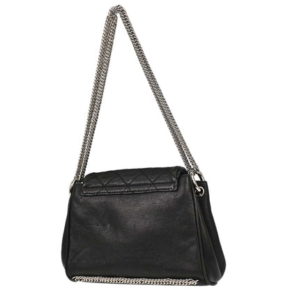Chanel Black Lambskin Accordion Flap Shoulder Bag