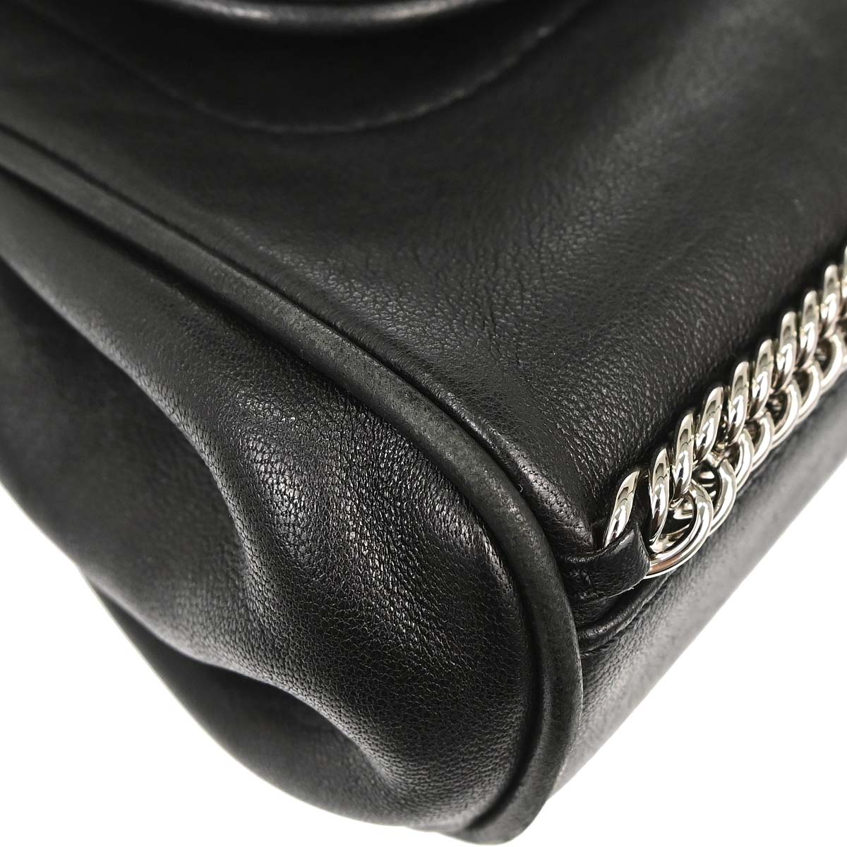 Chanel Black Lambskin Accordion Flap Shoulder Bag
