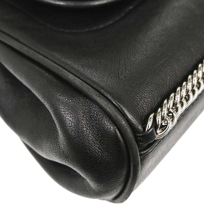 Chanel Black Lambskin Accordion Flap Shoulder Bag