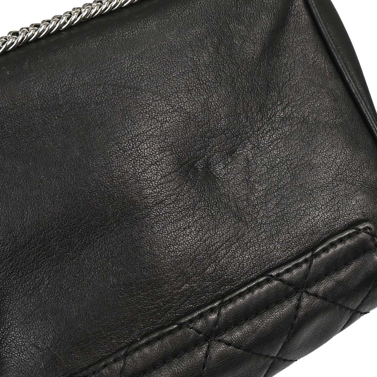Chanel Black Lambskin Accordion Flap Shoulder Bag