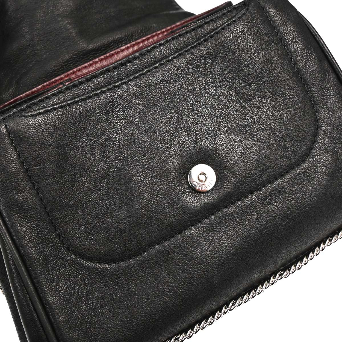 Chanel Black Lambskin Accordion Flap Shoulder Bag