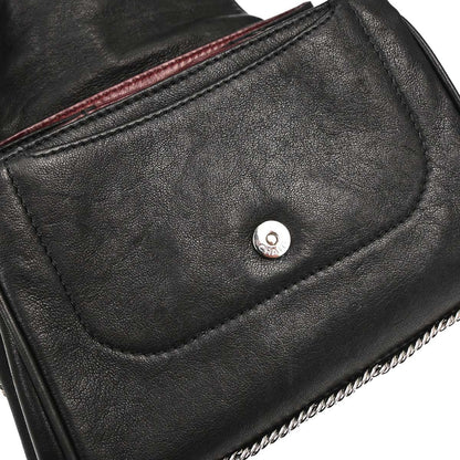 Chanel Black Lambskin Accordion Flap Shoulder Bag