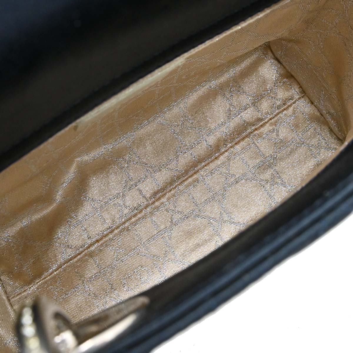 Christian Dior Navy Satin Small Lady Dior Handbag