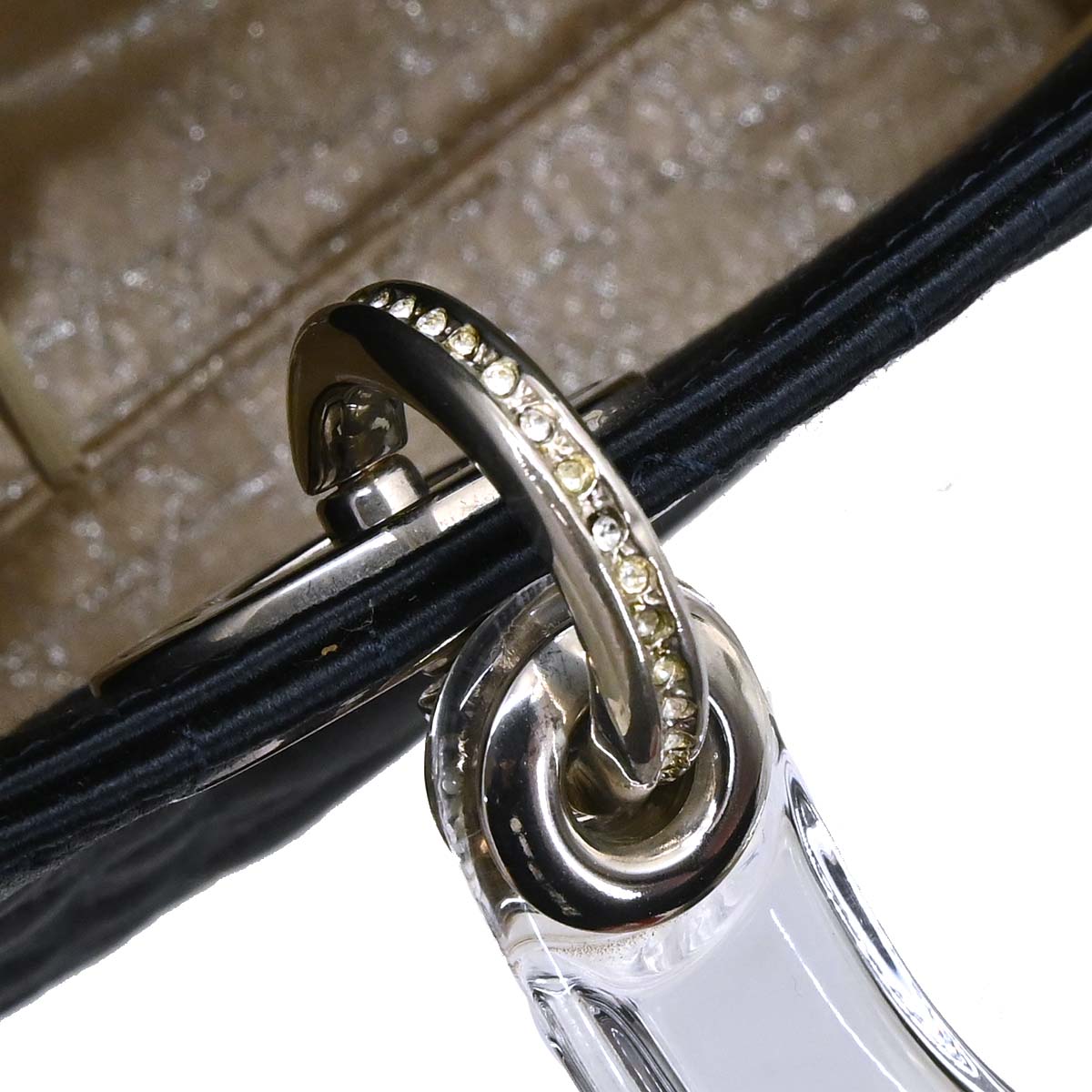 Christian Dior Navy Satin Small Lady Dior Handbag