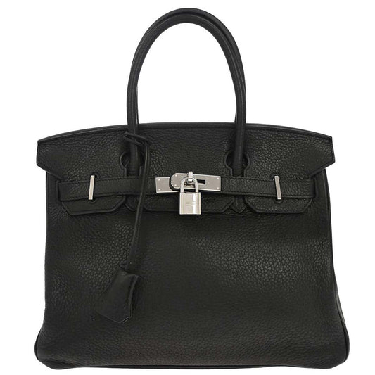 Hermes Black Taurillon Clemence Birkin 30 Handbag