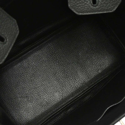 Hermes Black Taurillon Clemence Birkin 30 Handbag