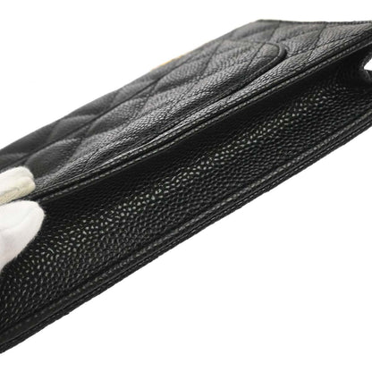 Chanel 2019 Black Caviar Skin Classic WOC Wallet on Chain Shoulder Bag
