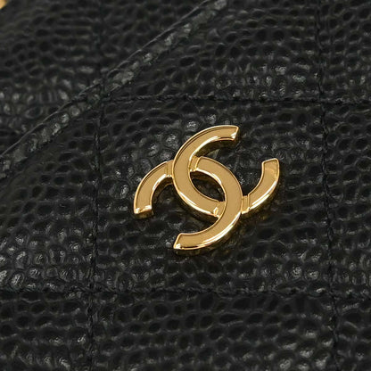 Chanel 2019 Black Caviar Skin Classic WOC Wallet on Chain Shoulder Bag