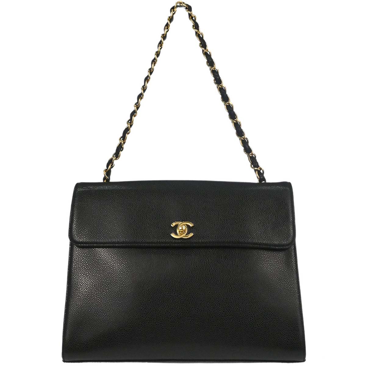 Chanel 2000-2002 Black Caviar Skin Handbag