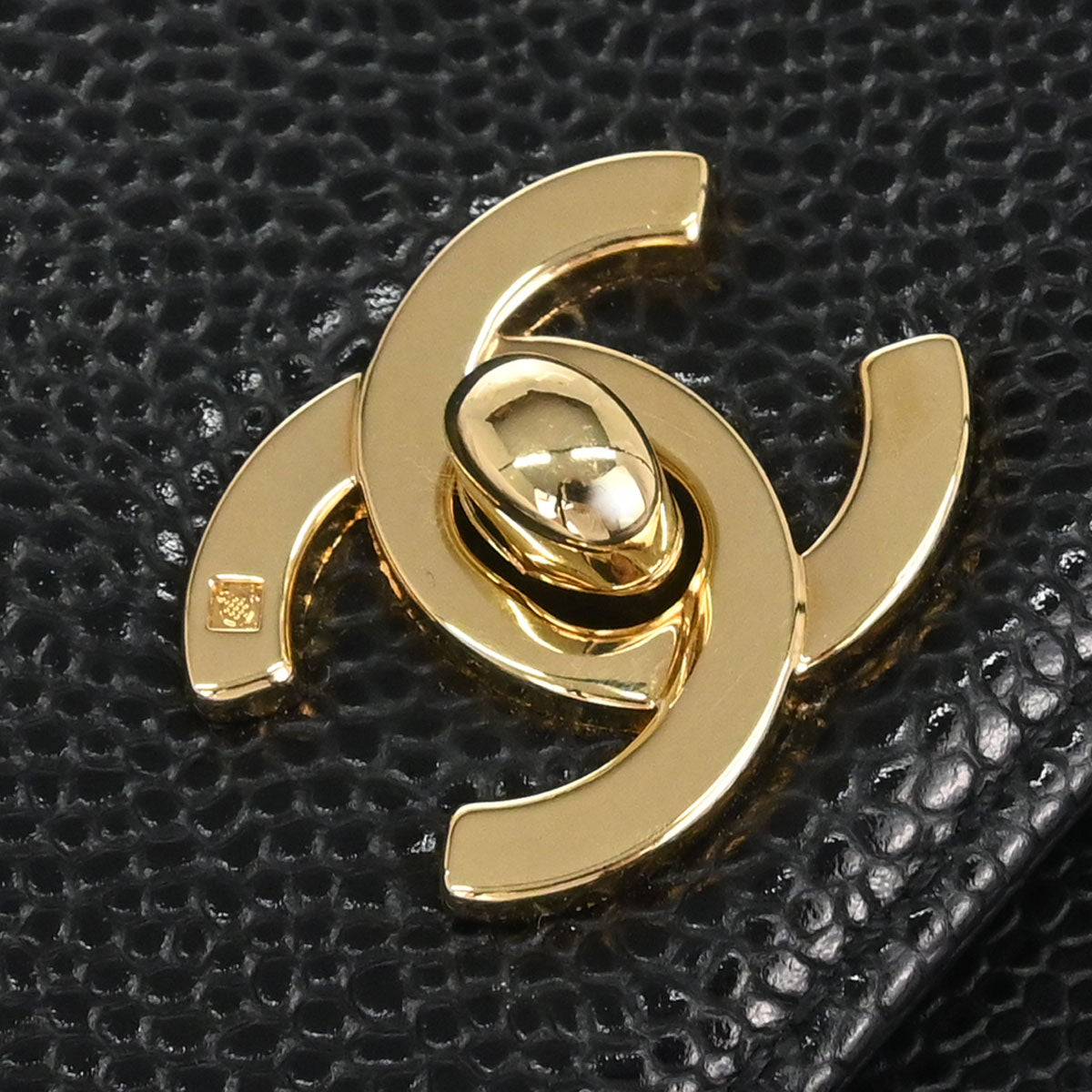 Chanel 2000-2002 Black Caviar Skin Handbag