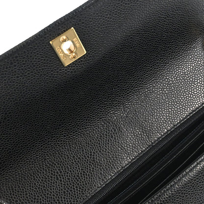 Chanel 2000-2002 Black Caviar Skin Handbag