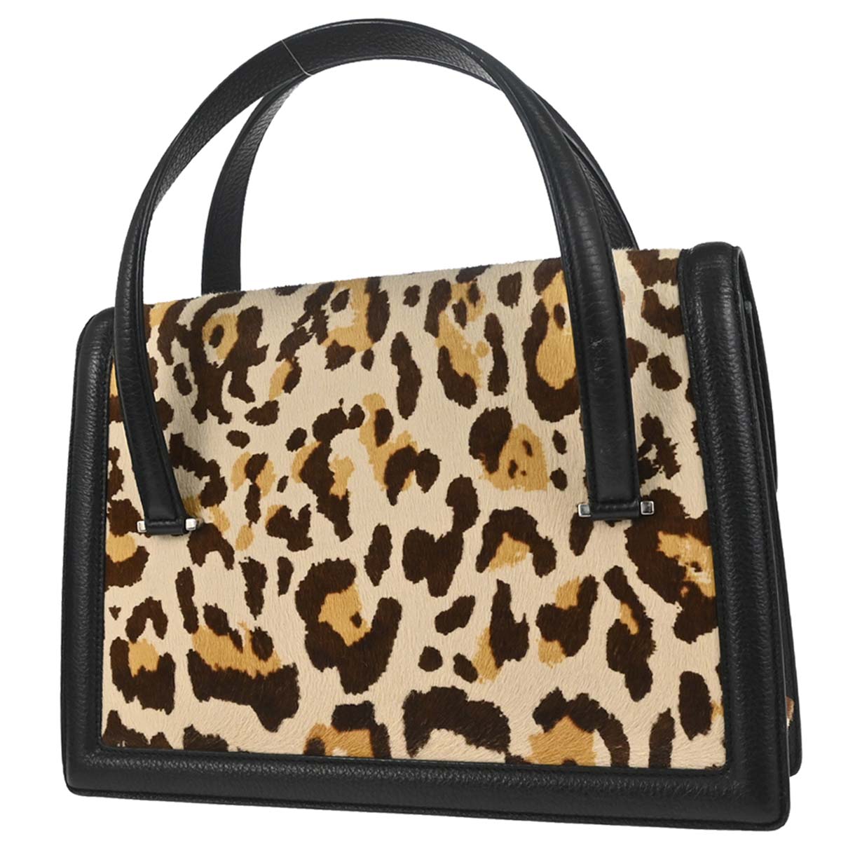 Christian Dior Beige Pony Hair Leopard Print Handbag