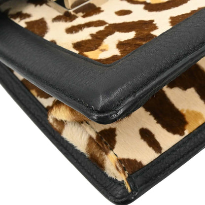 Christian Dior Beige Pony Hair Leopard Print Handbag