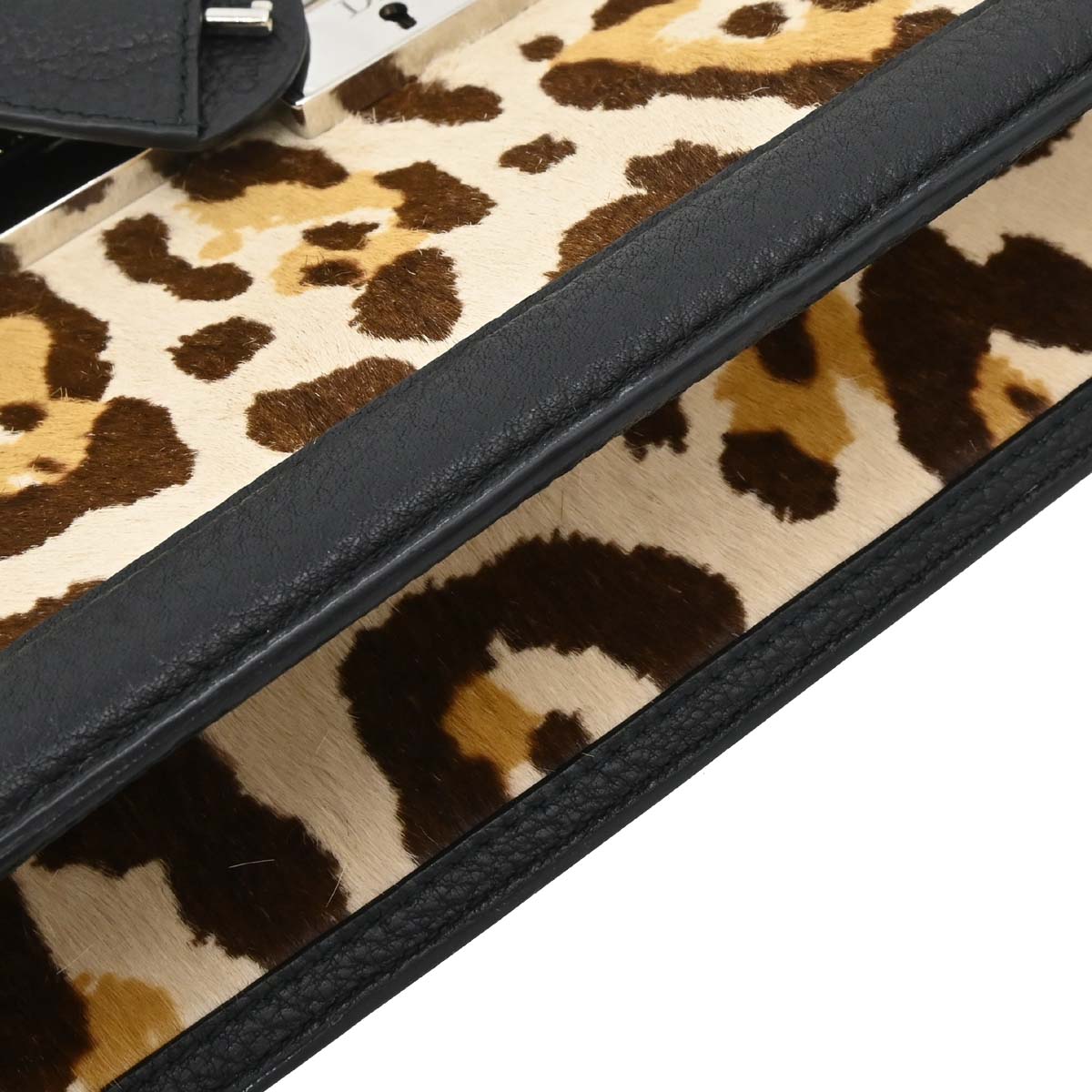 Christian Dior Beige Pony Hair Leopard Print Handbag