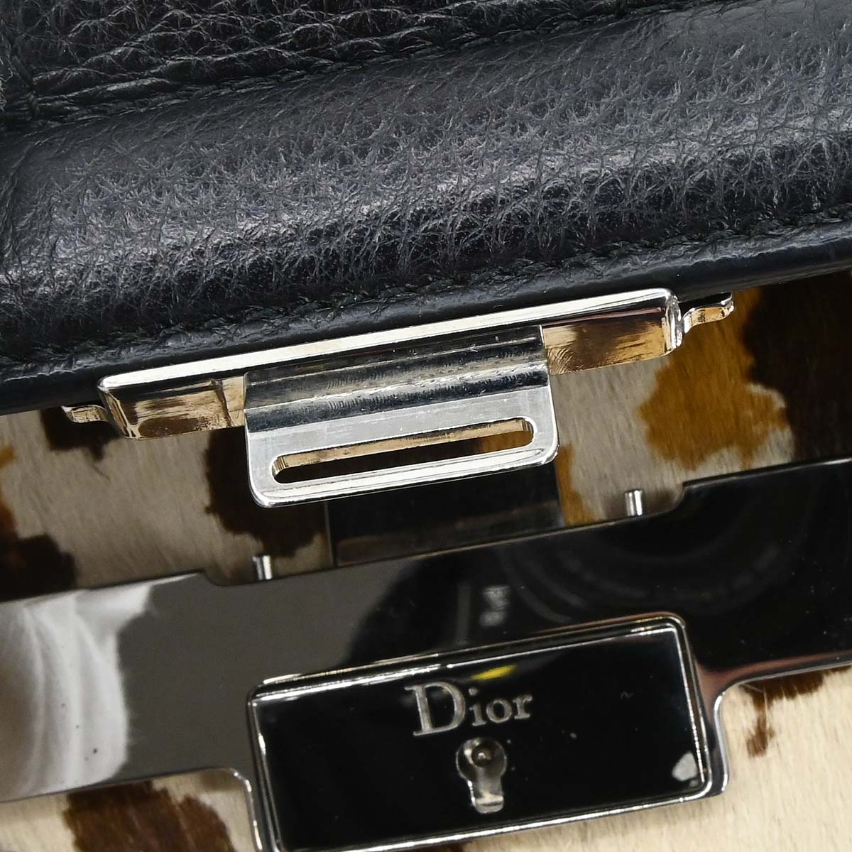 Christian Dior Beige Pony Hair Leopard Print Handbag