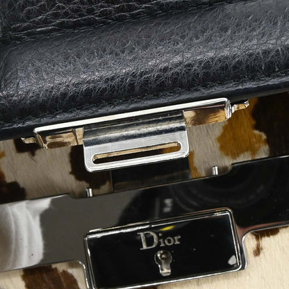 Christian Dior Beige Pony Hair Leopard Print Handbag