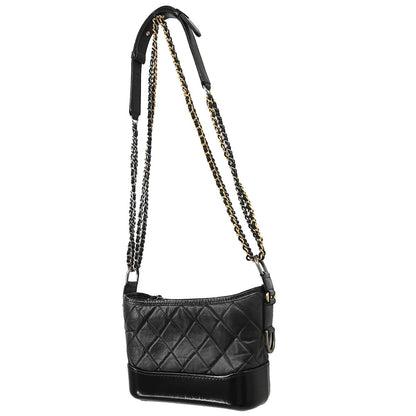 Chanel 2019 Black Lambskin Calfskin Small Gabrielle Shoulder Bag