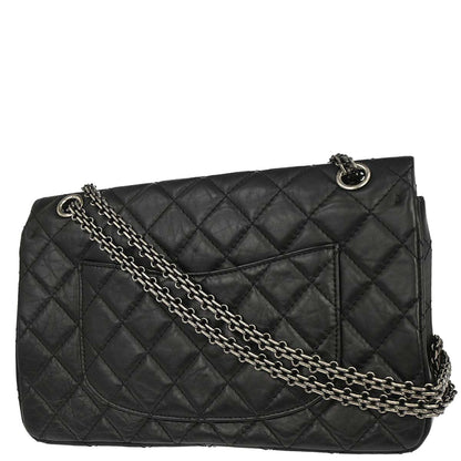 Chanel Black Calfskin 2.55 Classic Double Flap Shoulder Bag