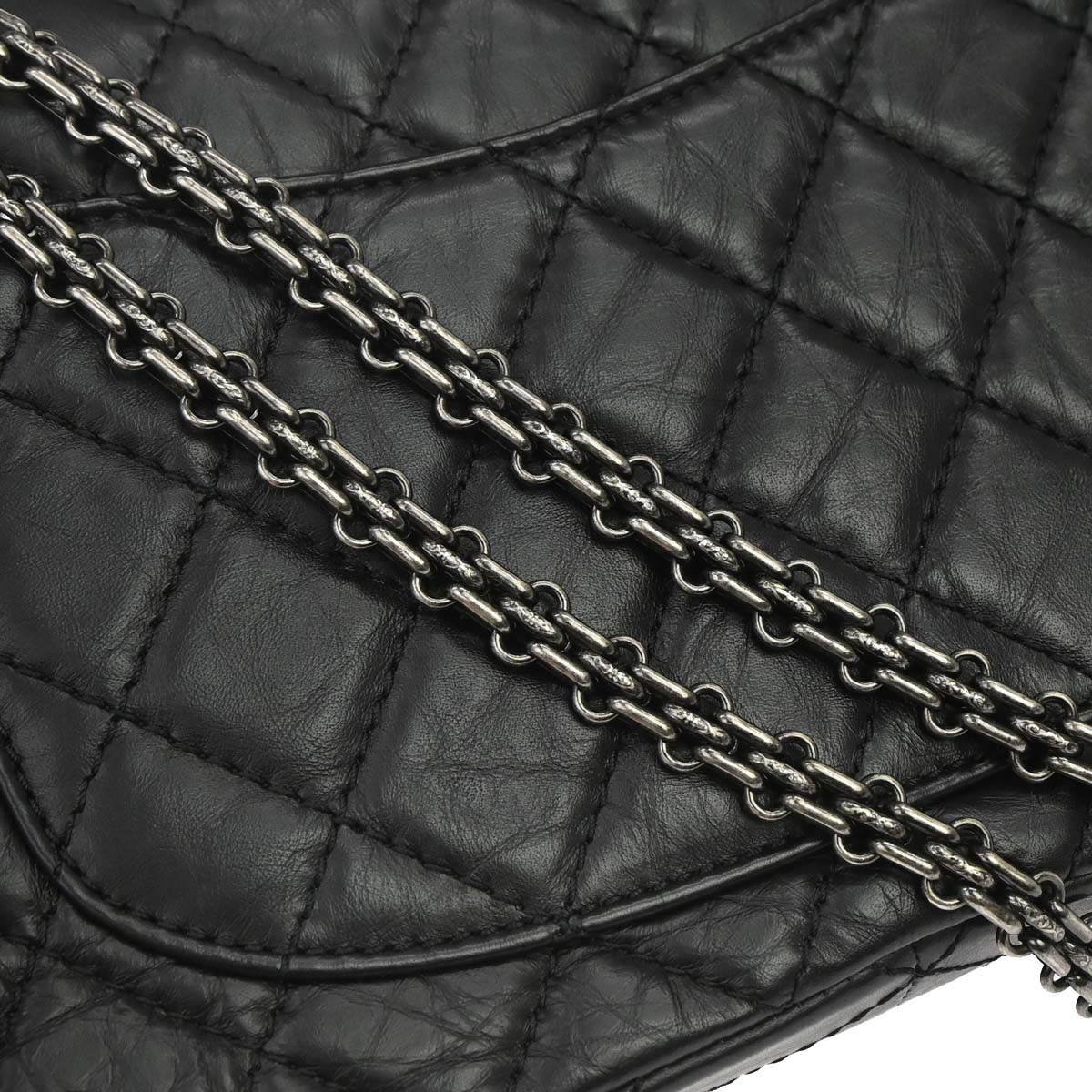 Chanel Black Calfskin 2.55 Classic Double Flap Shoulder Bag