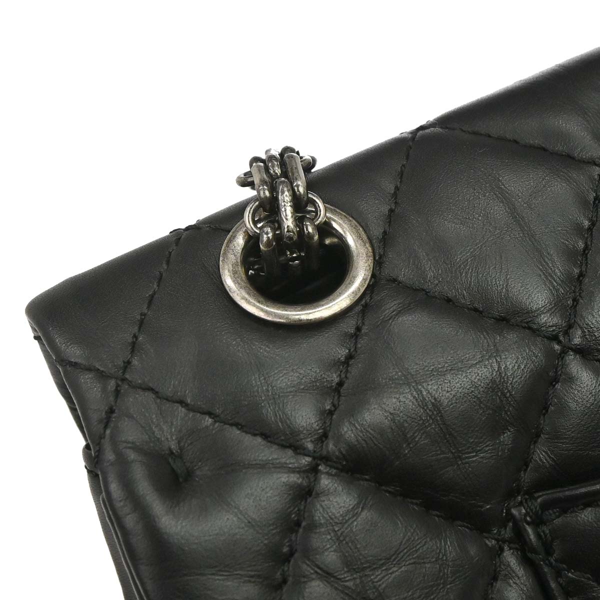 Chanel Black Calfskin 2.55 Classic Double Flap Shoulder Bag