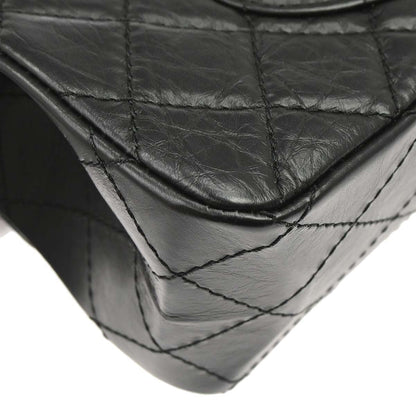 Chanel Black Calfskin 2.55 Classic Double Flap Shoulder Bag