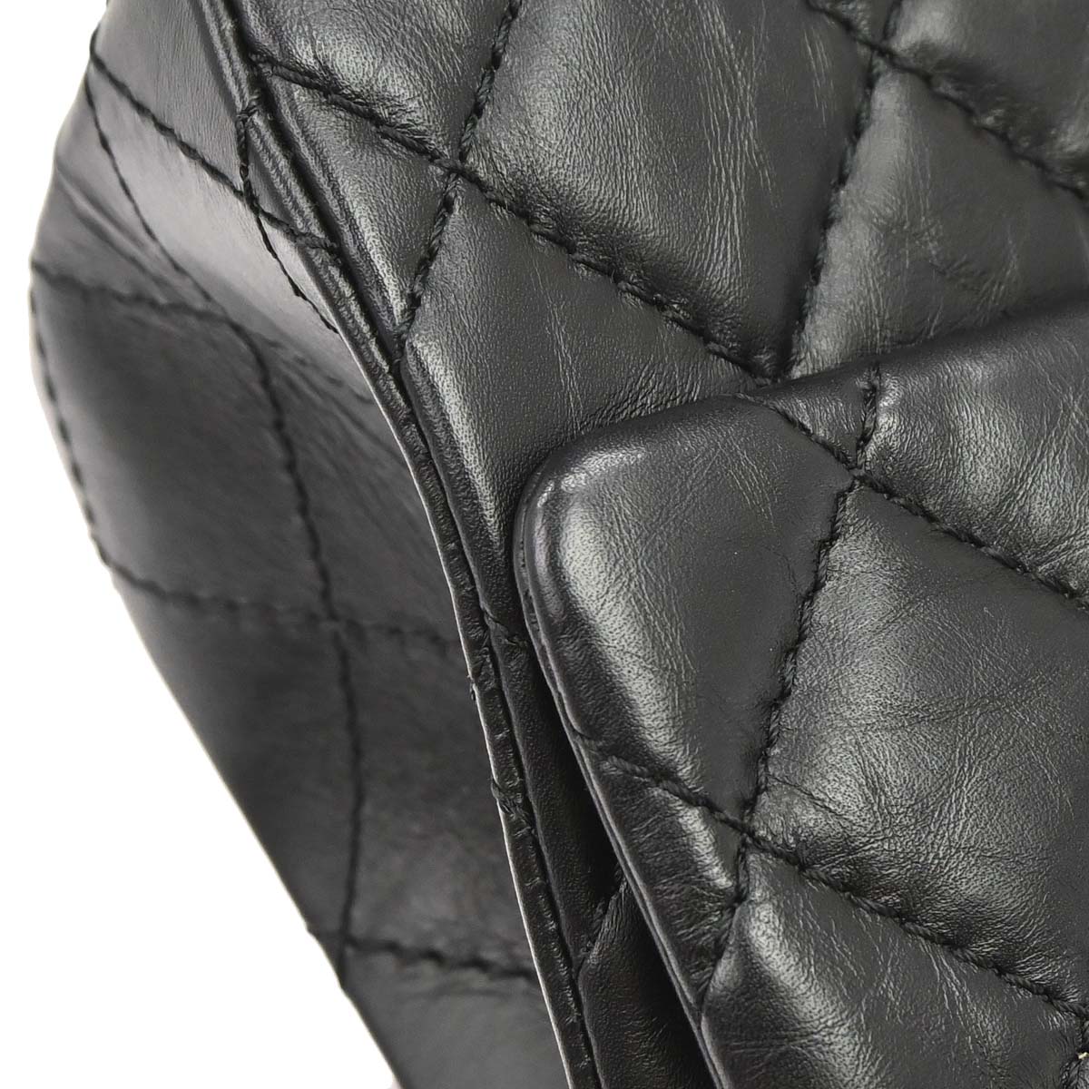 Chanel Black Calfskin 2.55 Classic Double Flap Shoulder Bag