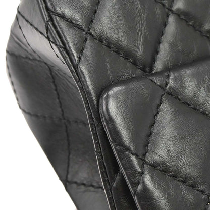 Chanel Black Calfskin 2.55 Classic Double Flap Shoulder Bag