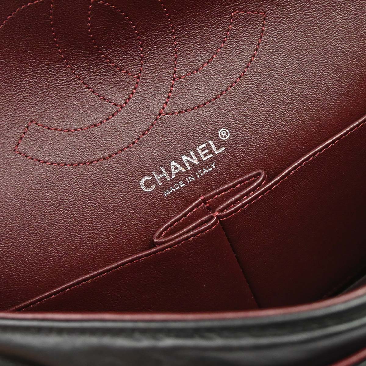 Chanel Black Calfskin 2.55 Classic Double Flap Shoulder Bag