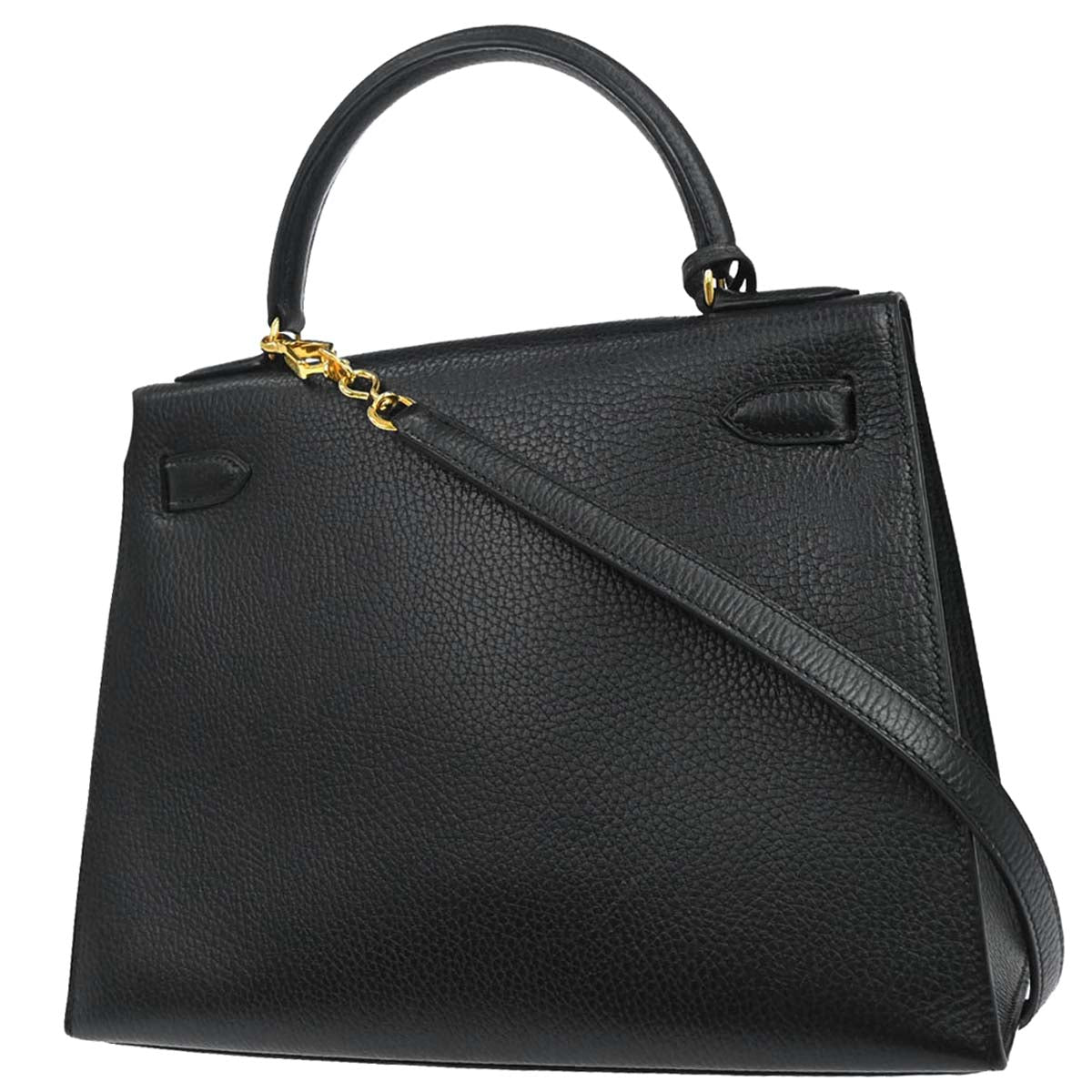Hermes Black Ardennes Kelly 28 Sellier 2way Shoulder Handbag