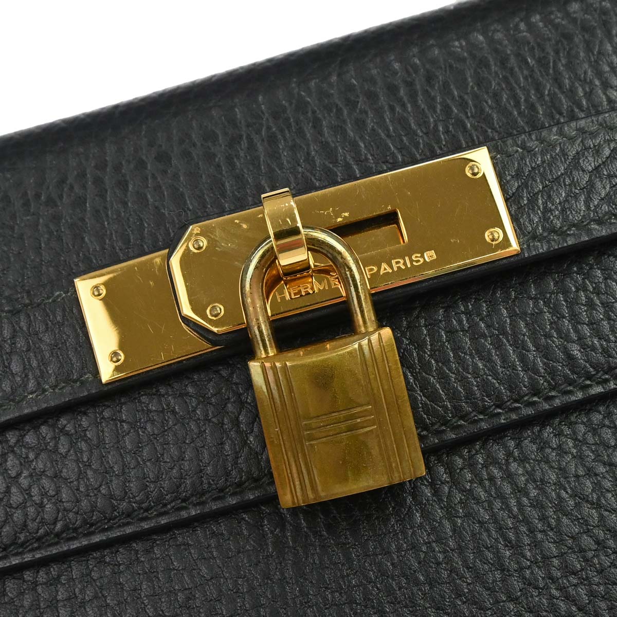 Hermes Black Ardennes Kelly 28 Sellier 2way Shoulder Handbag
