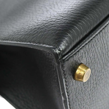 Hermes Black Ardennes Kelly 28 Sellier 2way Shoulder Handbag