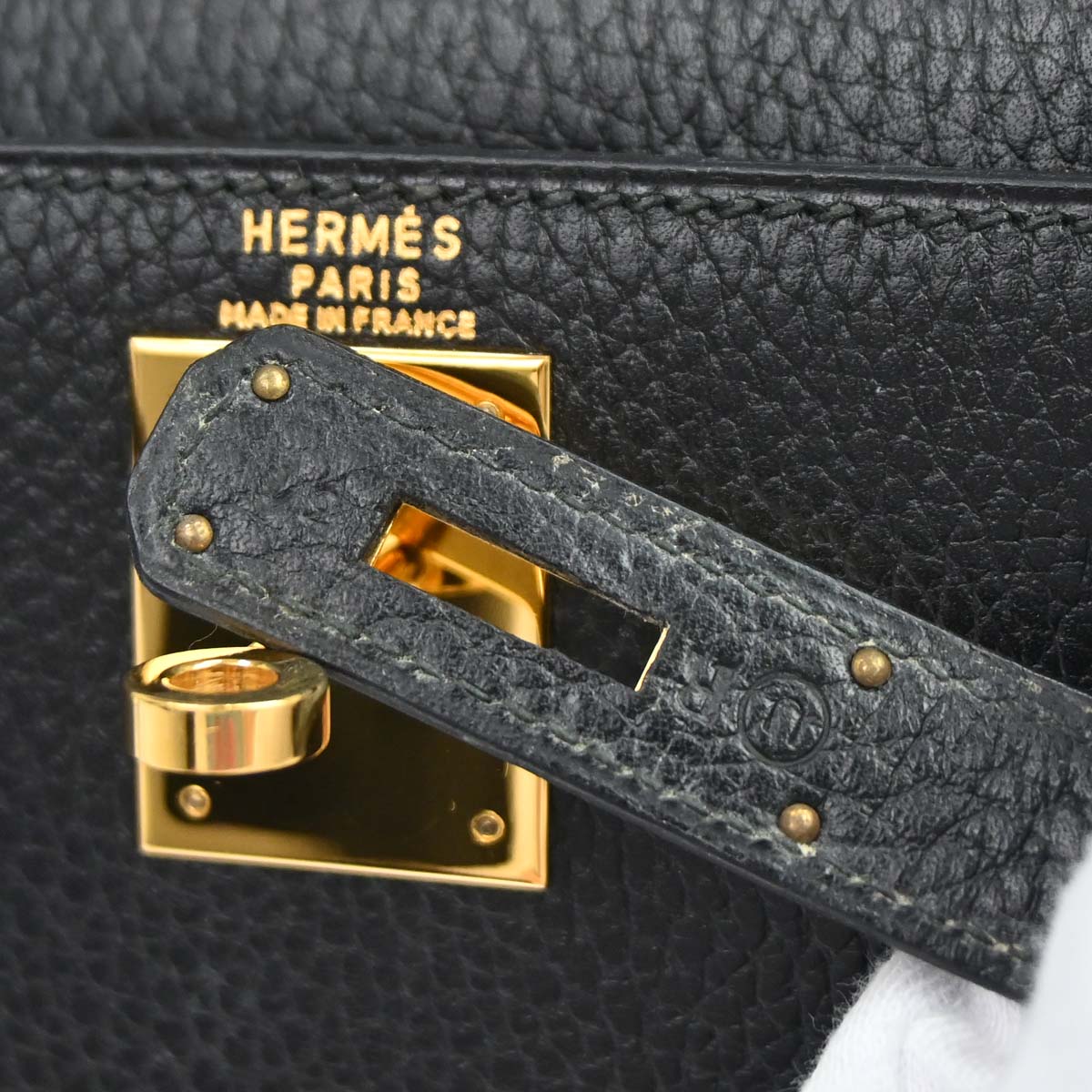 Hermes Black Ardennes Kelly 28 Sellier 2way Shoulder Handbag