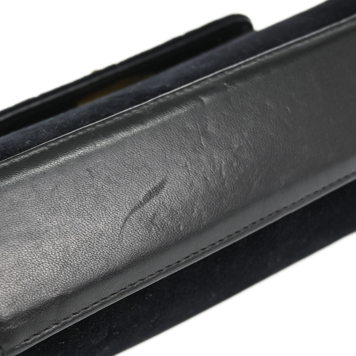 Chanel 2001-2003 Black Velvet Choco Bar Mademoiselle Lock Shoulder Bag