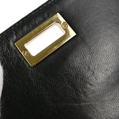 Chanel 2001-2003 Black Velvet Choco Bar Mademoiselle Lock Shoulder Bag