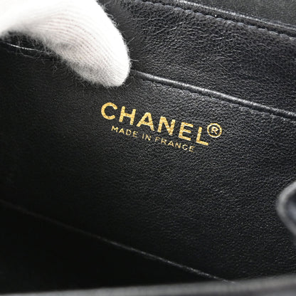 Chanel 2001-2003 Black Velvet Choco Bar Mademoiselle Lock Shoulder Bag