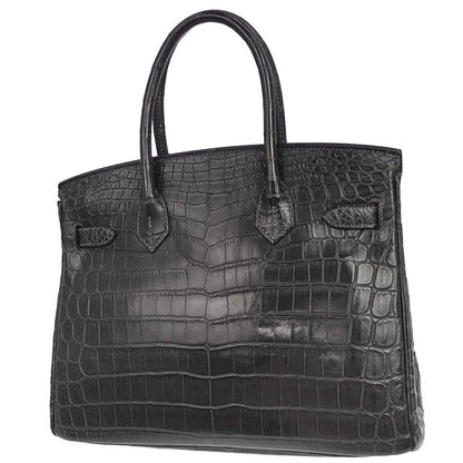 Hermes * Graphite Matt Niloticus Birkin 30 Handbag