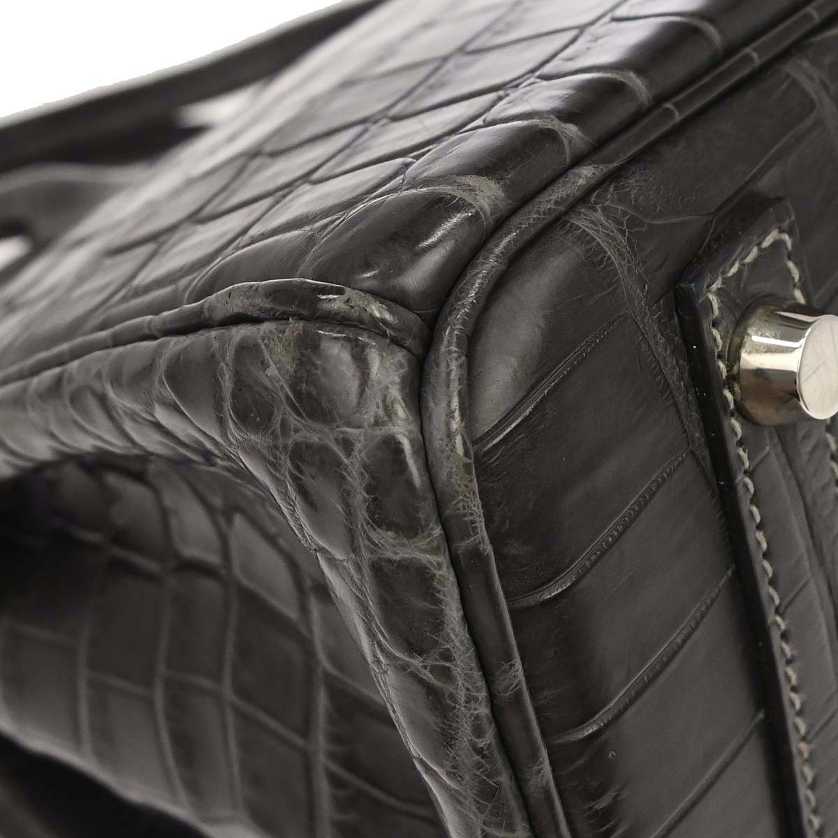 Hermes * Graphite Matt Niloticus Birkin 30 Handbag
