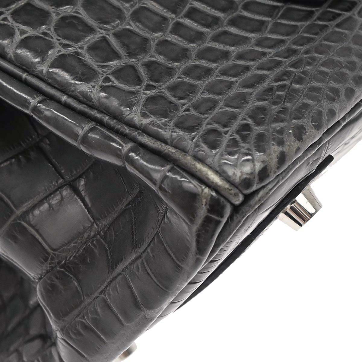 Hermes * Graphite Matt Niloticus Birkin 30 Handbag
