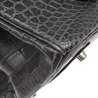 Hermes * Graphite Matt Niloticus Birkin 30 Handbag